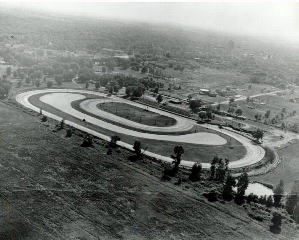 Mt. Clemens Race Track - Aerial View - Note Lagoon In Between Tracks (newer photo)